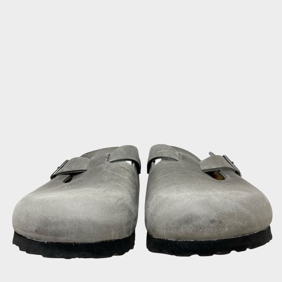 Birkenstock Clogs Mens 7 Iron Oiled Leather Soft Footbed Comfort Made In Germany - Picture 4 of 12